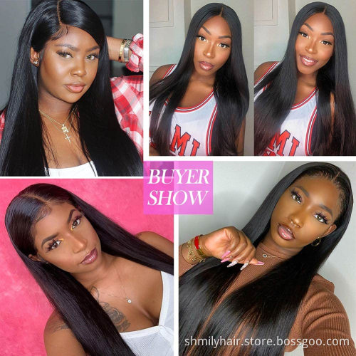 Shmily 100% Human Hair Lace Wig Raw Cuticle Aligned Hair From Indian HD Lace Frontal Wig For Black Women